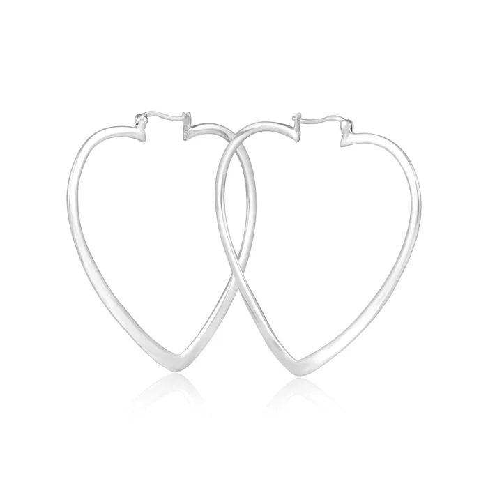 Teeda Earrings EHS9014 Heart Snap Hoop Earrings