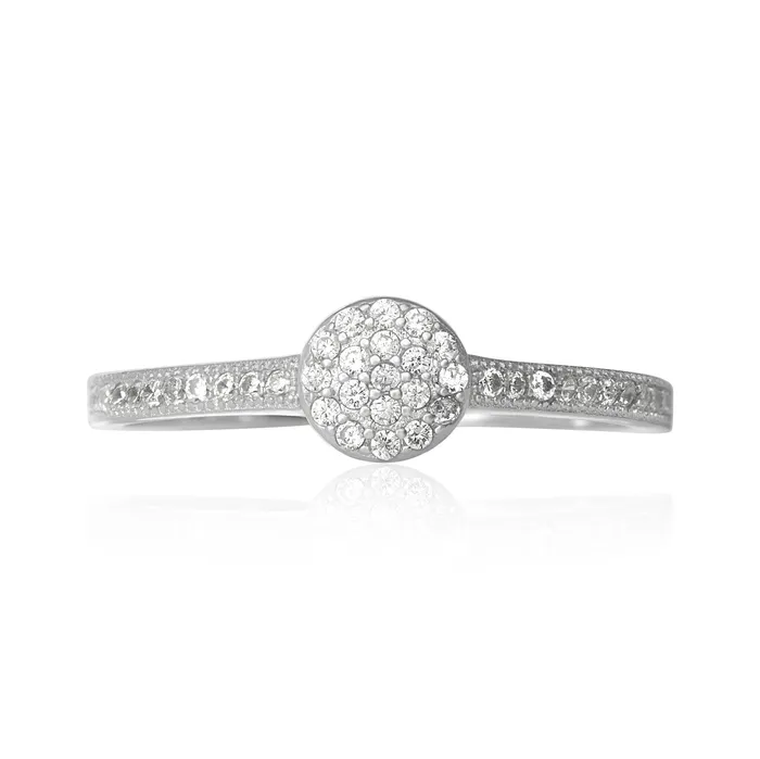 Teeda Rings RZ3005 Round Cluster Milgrain CZ Ring