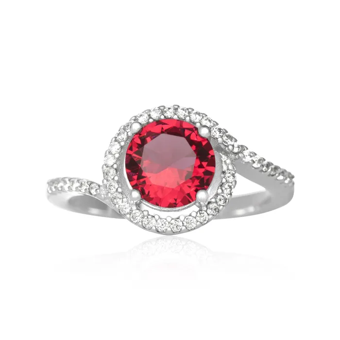 Teeda Rings RZ7163 Twisting Halo Cubic Zirconia Ring