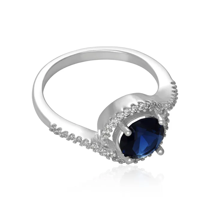 Teeda Rings RZ7163 Twisting Halo Cubic Zirconia Ring