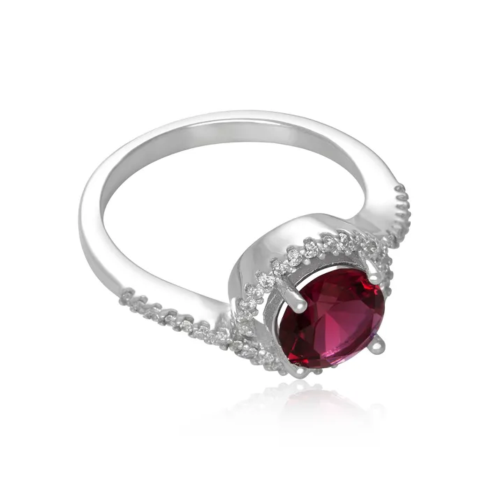 Teeda Rings RZ7163 Twisting Halo Cubic Zirconia Ring