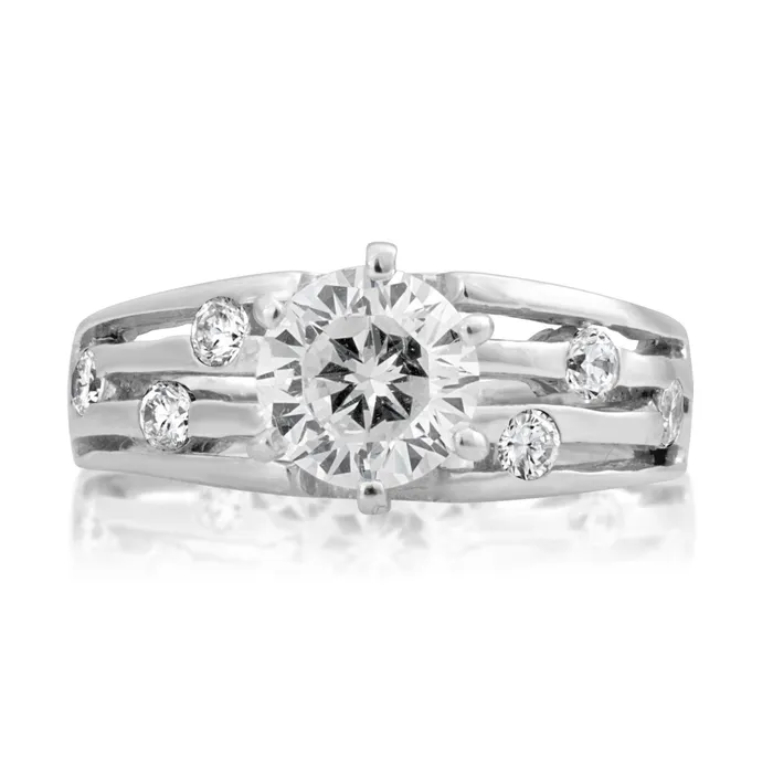 Teeda RSZ2155 Constellation CZ Engagement Wedding Ring Set Rings
