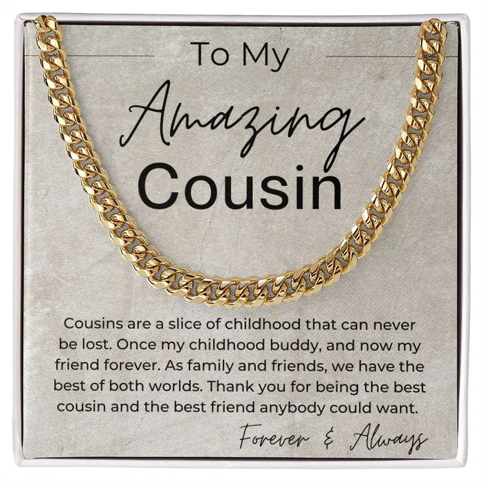 Thank You For Being The Best Cousin Gift For Guy Cousin Cuban Linked Chain Necklace ShineOn Fulfillment Necklaces