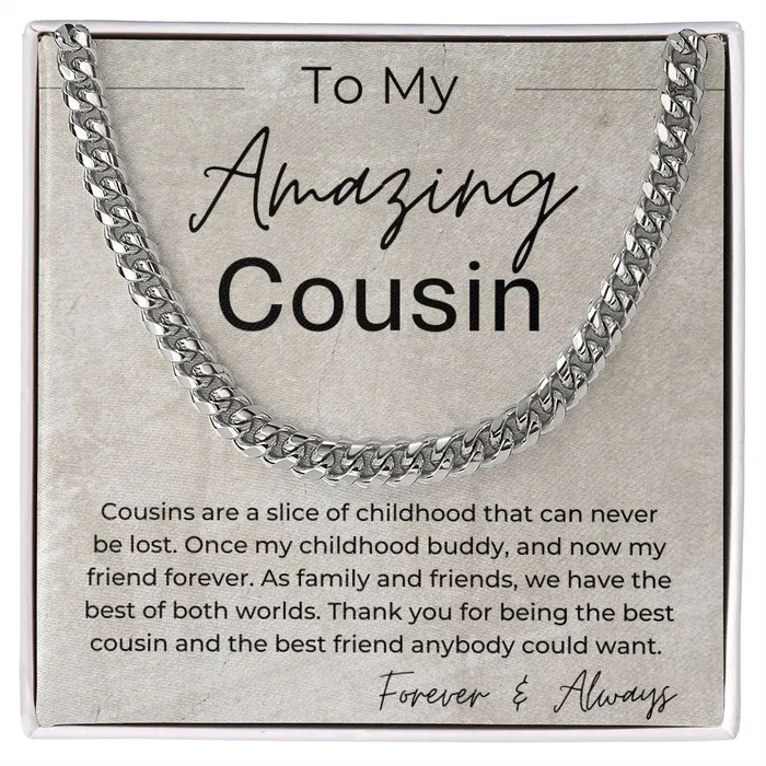 Thank You For Being The Best Cousin Gift For Guy Cousin Cuban Linked Chain Necklace ShineOn Fulfillment Necklaces