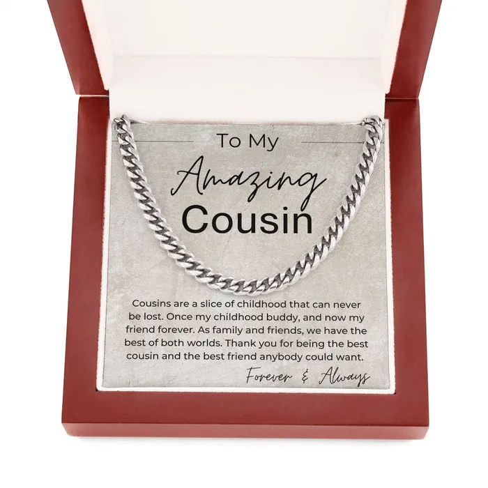 Thank You For Being The Best Cousin Gift For Guy Cousin Cuban Linked Chain Necklace ShineOn Fulfillment Necklaces