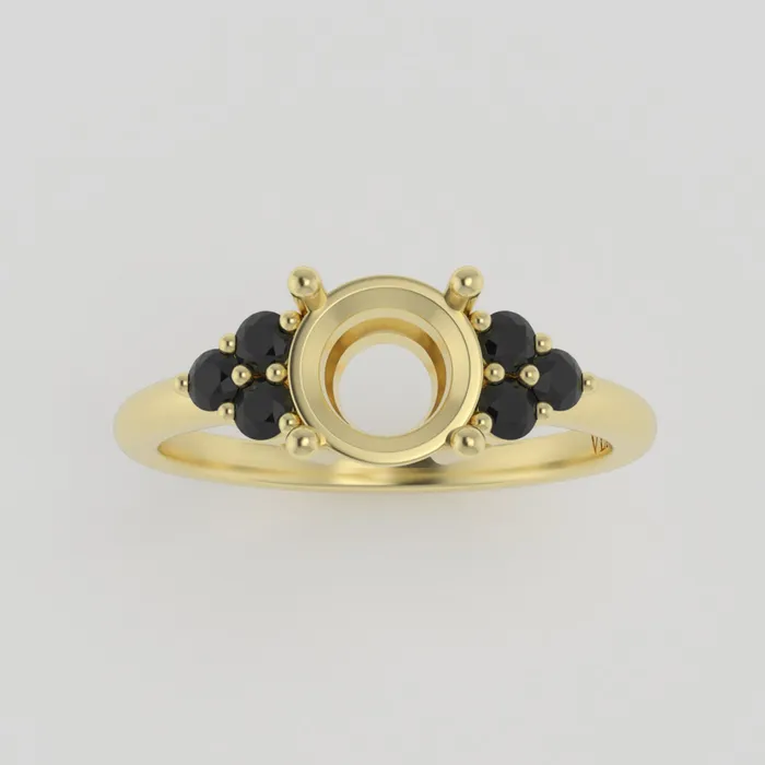 The Eclipse 18k Yellow Size 8 Stone OV29 Cinque Ring Box Custom Engraving 0 VENVS Rings