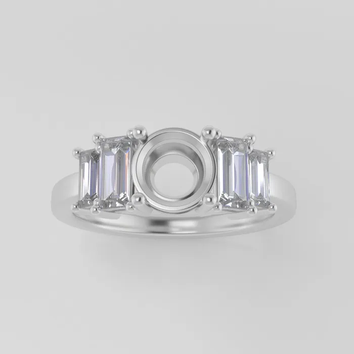 The Portia 14k White Size 45 Stone MSA4 Cinque Ring Box Custom Engraving 0 VENVS Rings The Portia 14k White Size 45 Stone MSA4 Cinque Ring Box Custom Engraving 0 VENVS Rings
