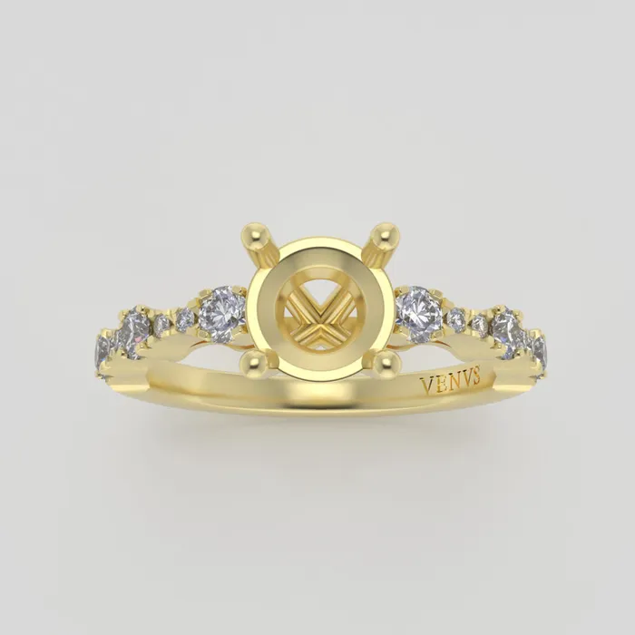 The Saturn 14k Yellow Size 8 Stone OV16 Rainforest Ring Box Custom Engraving 0 VENVS Rings