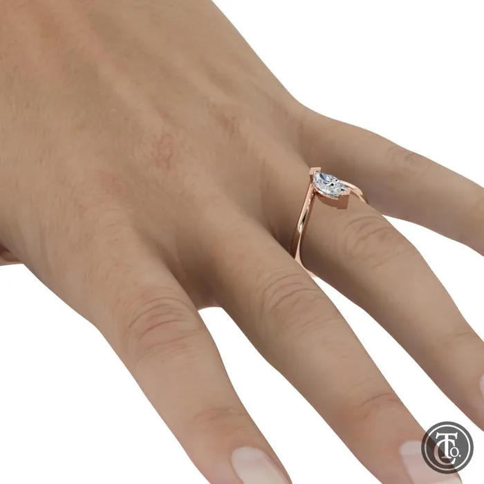 Thollot Co Rings Marquise Chevron Solitaire SemiMount Engagement Ring