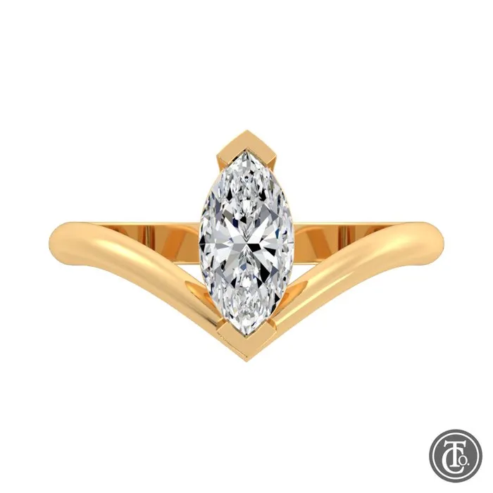 Thollot Co Rings Marquise Chevron Solitaire SemiMount Engagement Ring