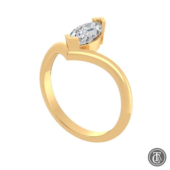 Thollot Co Rings Marquise Chevron Solitaire SemiMount Engagement Ring