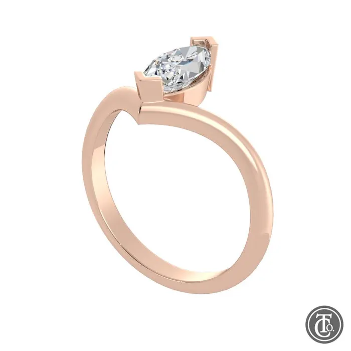 Thollot Co Rings Marquise Chevron Solitaire SemiMount Engagement Ring