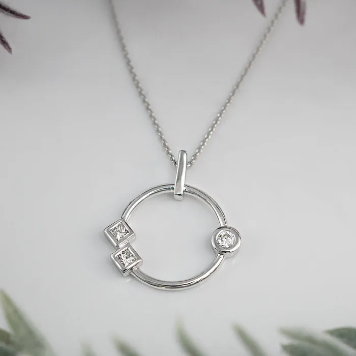 Thollot Custom Originals In Stock Only Necklaces 14K White Gold 020ctw Fancy Style Pendant Thollot Custom Originals In Stock Only Necklaces 14K White Gold 020ctw Fancy Style Pendant