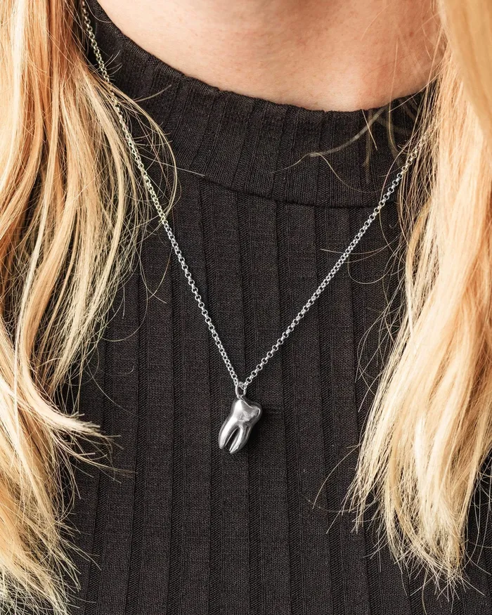 tooth necklace silver sciencejewelry1824 Necklaces