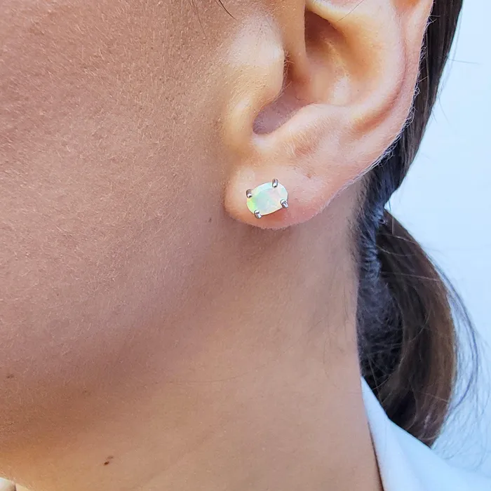 Uniquelan Jewelry Earrings Fire Opal Heart Earrings