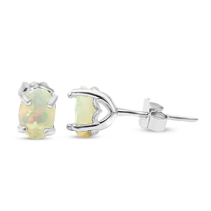 Uniquelan Jewelry Earrings Fire Opal Heart Earrings