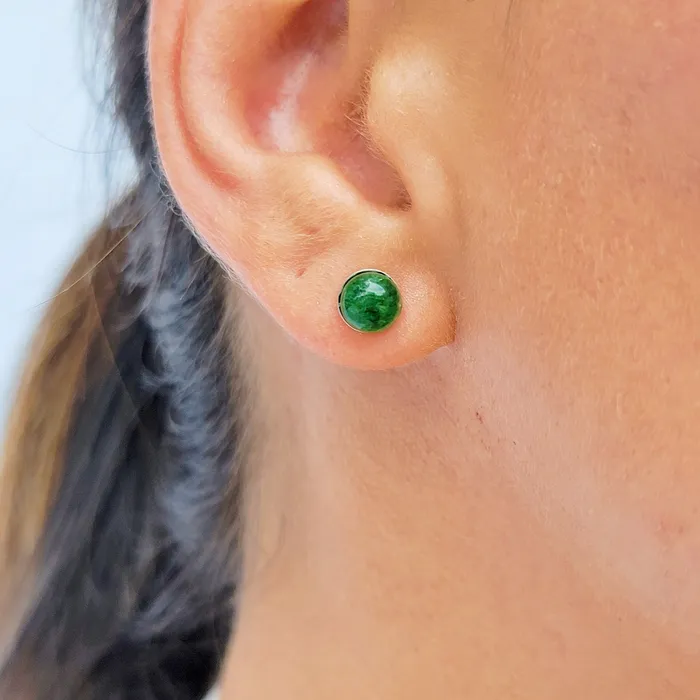 Uniquelan Jewelry Earrings Real Turquoise Bezel Stud Earrings Uniquelan Jewelry Earrings Real Turquoise Bezel Stud Earrings