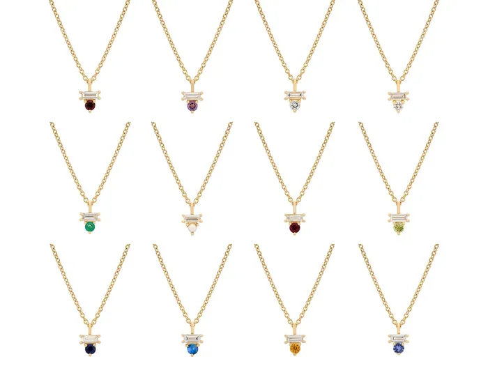 Valerie Madison Fine Jewelry Necklaces Garnet Diamond Baguette Necklace Valerie Madison Fine Jewelry Necklaces Garnet Diamond Baguette Necklace