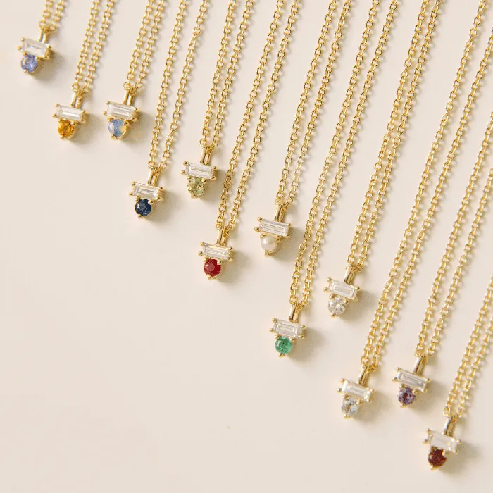 Valerie Madison Fine Jewelry Necklaces Garnet Diamond Baguette Necklace Valerie Madison Fine Jewelry Necklaces Garnet Diamond Baguette Necklace