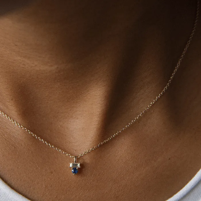 Valerie Madison Fine Jewelry Necklaces Garnet Diamond Baguette Necklace Valerie Madison Fine Jewelry Necklaces Garnet Diamond Baguette Necklace