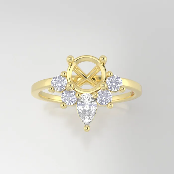 VENVS Rings The Celeste 14k Yellow Size 6 Stone MOS43 Cinque Ring Box Custom Engraving 0 VENVS Rings The Celeste 14k Yellow Size 6 Stone MOS43 Cinque Ring Box Custom Engraving 0