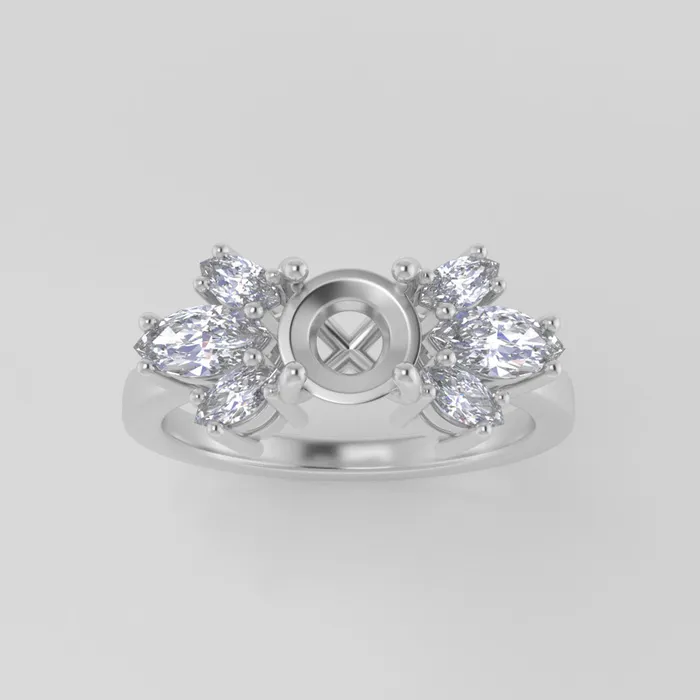 VENVS Rings The Luna 18k White Size 85 Stone OP16 Cinque Ring Box Custom Engraving 0 VENVS Rings The Luna 18k White Size 85 Stone OP16 Cinque Ring Box Custom Engraving 0