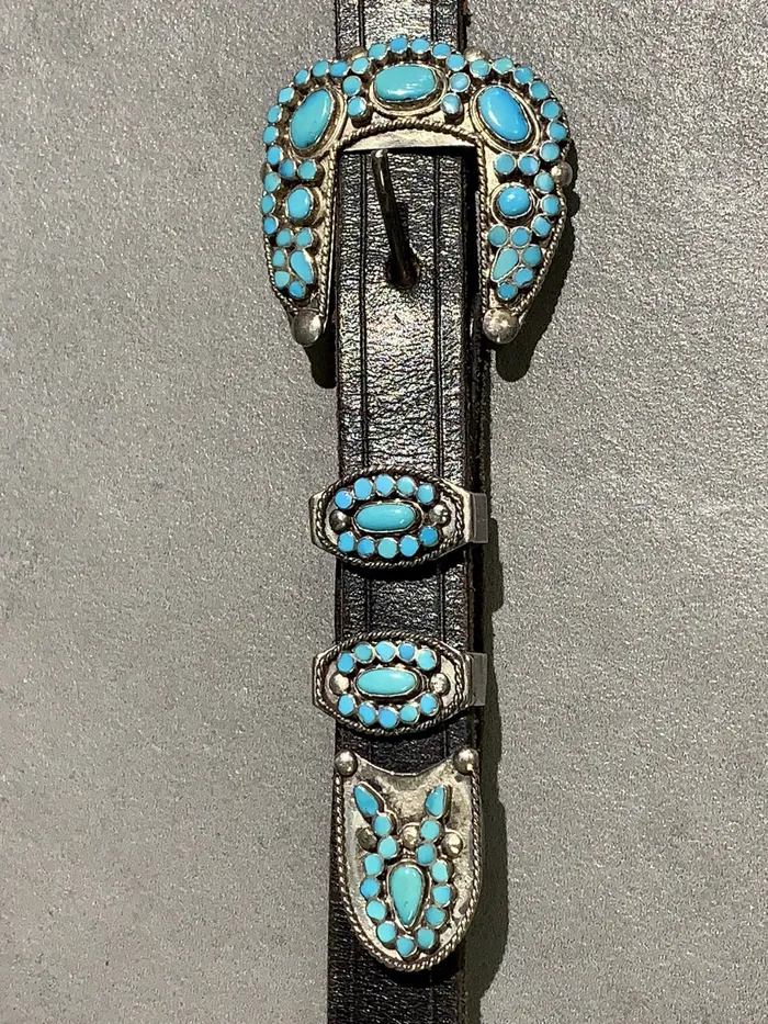 Virgil Dishta Sr Zuni Turquoise Sterling Silver Ranger Set Crown Jewels Coin Rings Virgil Dishta Sr Zuni Turquoise Sterling Silver Ranger Set Crown Jewels Coin Rings