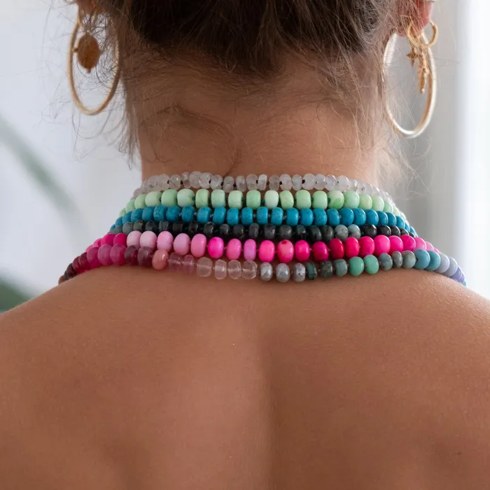 Vivien Frank Designs Necklaces 14k gold Rainbow gemstone candy necklace Vivien Frank Designs Necklaces 14k gold Rainbow gemstone candy necklace