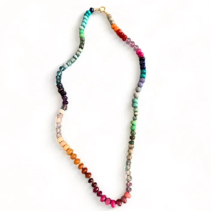 Vivien Frank Designs Necklaces 14k gold Rainbow gemstone candy necklace Vivien Frank Designs Necklaces 14k gold Rainbow gemstone candy necklace