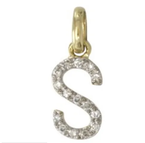 Vivien Frank Necklaces 14k solid gold Diamond Initial Necklace AZ large