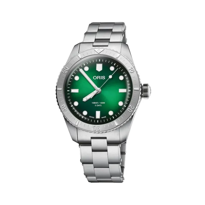 Watches ORIS Divers SixtyFive Calibre 400 Green Light Dial Watch 40mm